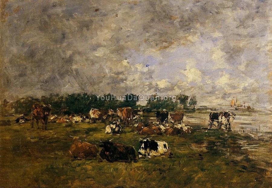 Cows in a Field - 尤金·布丹